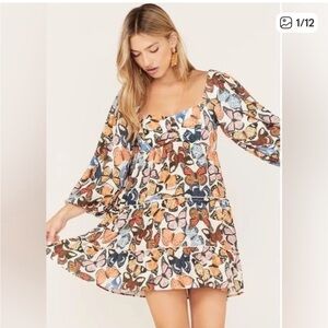 NEW! Show Me Your MuMu Multicolor Butterfly Mini Dress SMALL